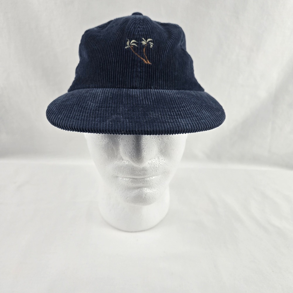 American Eagle Navy Corduroy Palm Tree Adjustable Baseball Cap One Size NWT